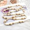 Woodeb Bead Christmas Garland Christmas Tree Wood Beads Hanging Ornament For Wreath Mantels Staircase Holiday Decoration
