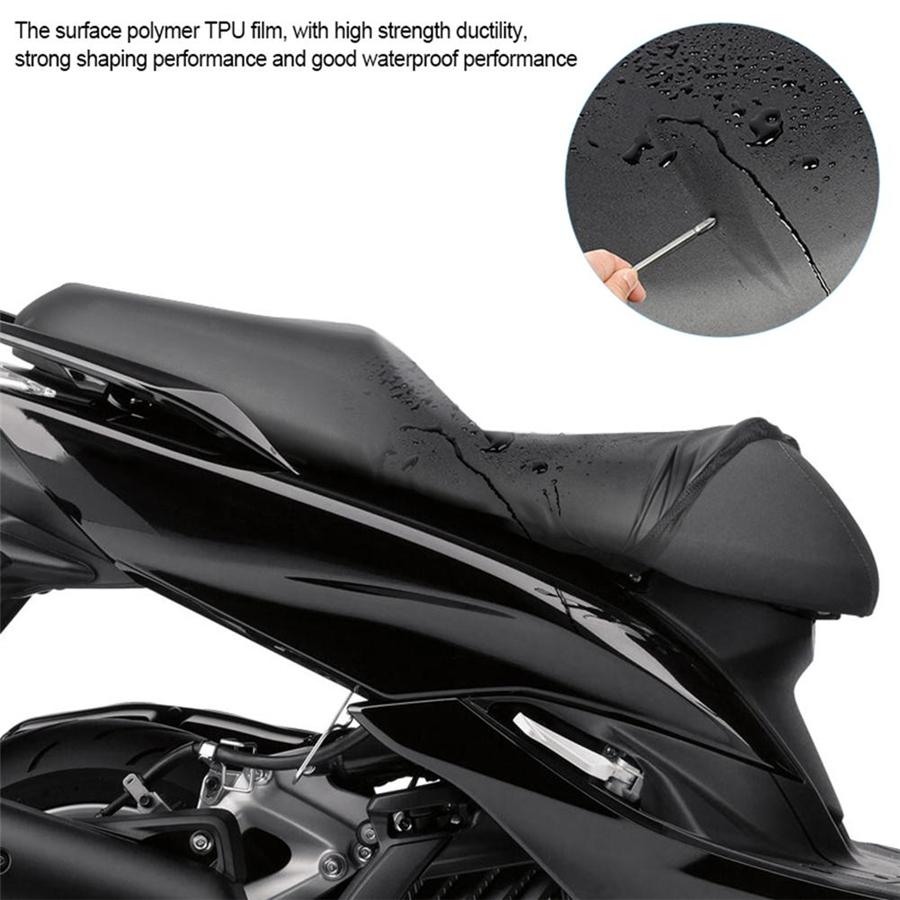 M Motorcycle Seat Cushion Cover Waterproof Dust Rain UV Protector Non-slip Black
