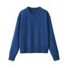 MUJI Washable Wool Crew Neck Size S Women's Mid-Gauge Sweater, Blue, (BA1P4A4A)
