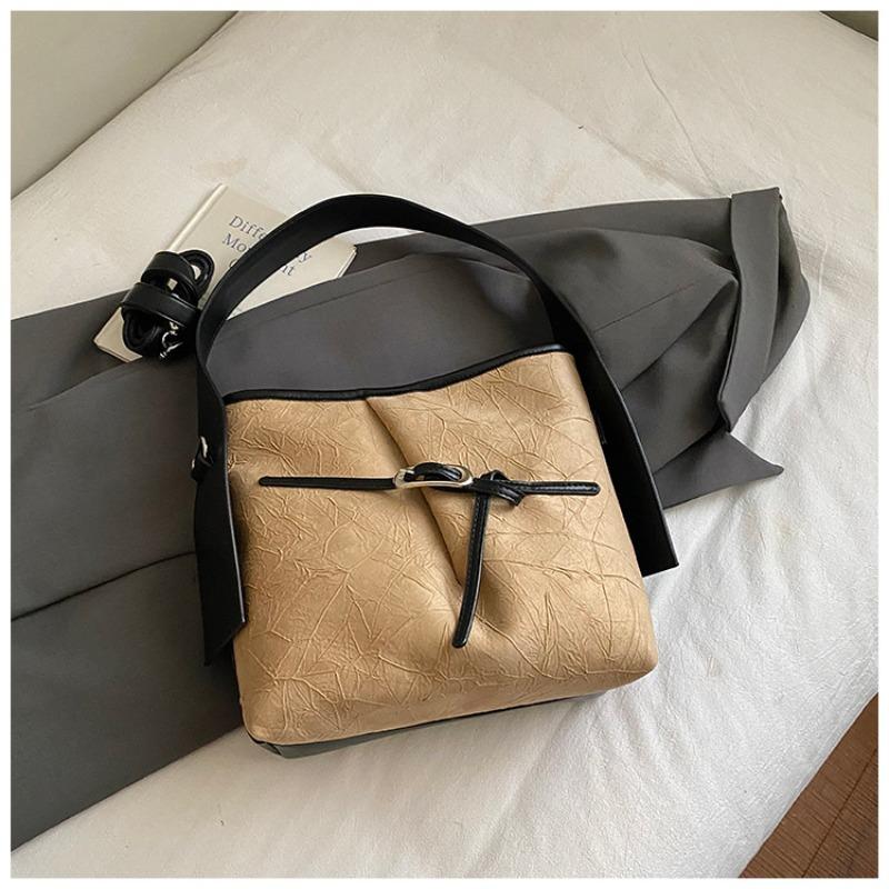 Simple and Fashionable Bucket Bag with Casual Texture, New Winter Bag, Women's Shoulder Messenger Bag.