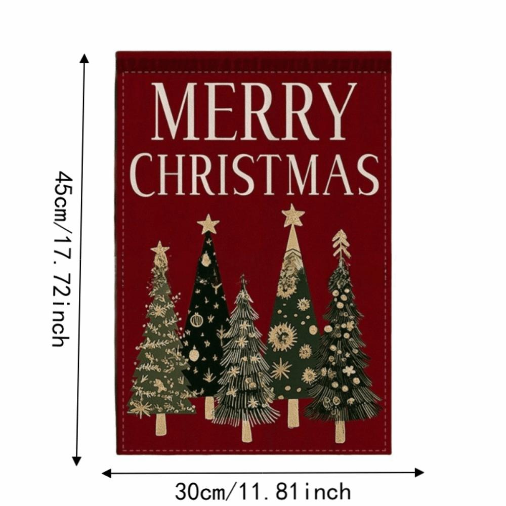 Santa Claus Christmas Garden Flag Single-sided Printing Elk Snowman House Yard Flag Large Banner Outdoor Decoration