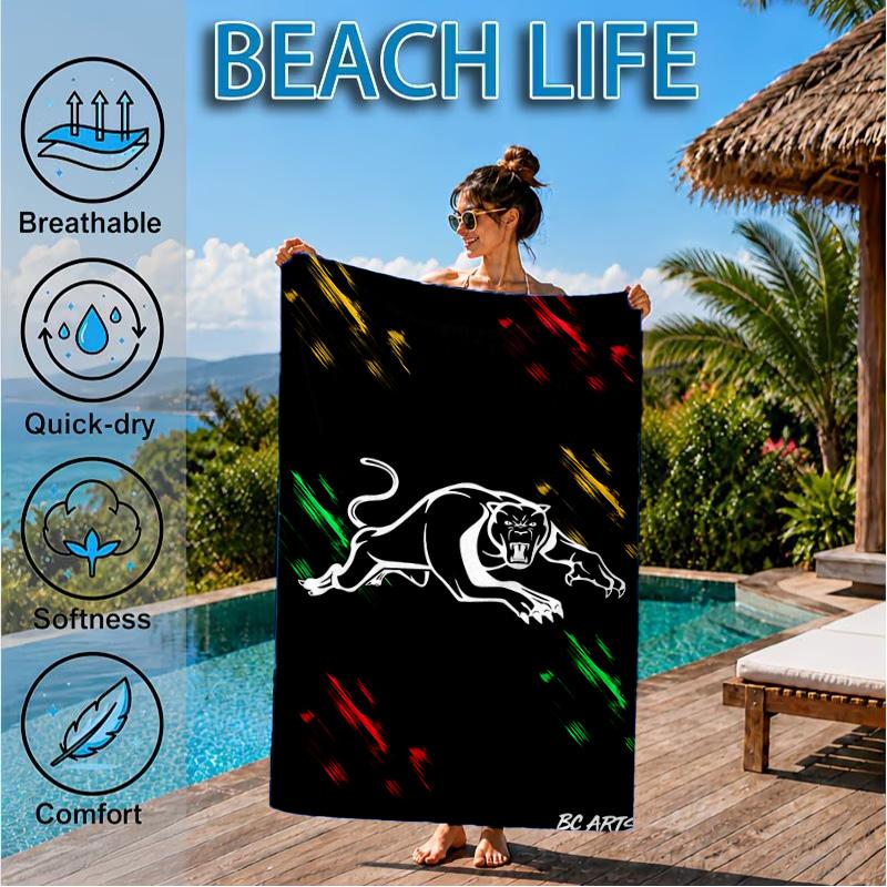 Panther Panthers Spirit Beach Towel, Quick-drying, Easy to Care for, Suitable for Both Fitness and Beach Vacations,Sports Essential