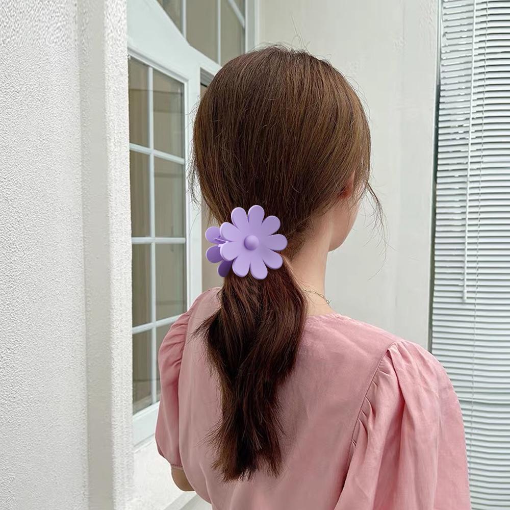 2023 New Chrysanthemum Matt Flower Plastic Hair Claw Clips Large Size for Women & Girls Thick Hair