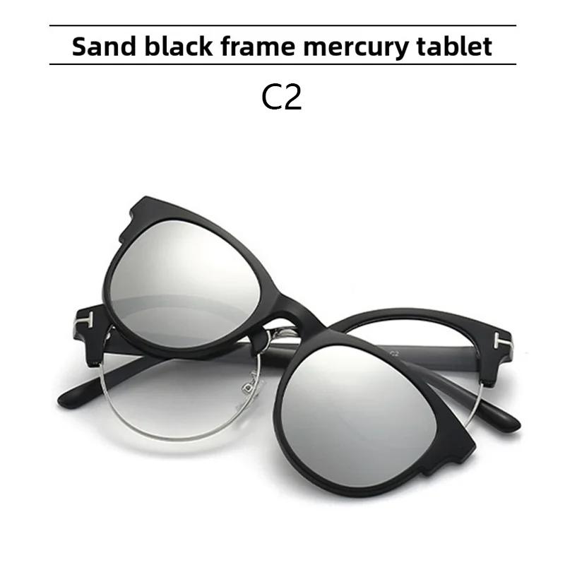 

Поляризованные солнцезащитные очки Клипсы Магнитное крепление Защита от УФ лучей Модные Цветные Солнцезащитные очки Очки для близорукости Овальная оправа SHOW AS PICTURE