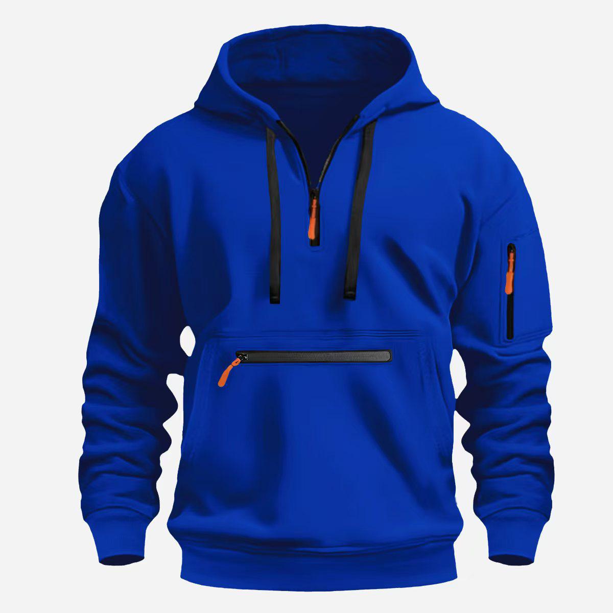 

Men s Autumn/Winter Waterproof Multi-Pocket Hoodie Pullover XXXL королівський синій колір
