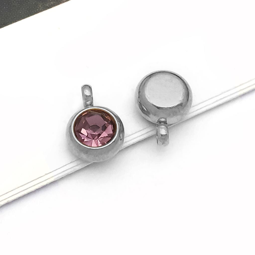 DIY alloy jewelry accessories inlaid with colored diamonds, twelve-star birthstone, birthstone, zodiac stone necklace, bracelet, small pendant.