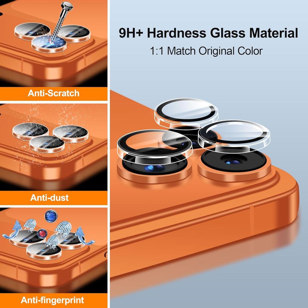 3 Pcs Camera Lens Screen Protector Film for iPhone iPhone 17 Air 17E 16E 16 Pro Max 15 Plus 14 13 Mini 12 11 17 Pro Clear Tempered Glass Lens Cover