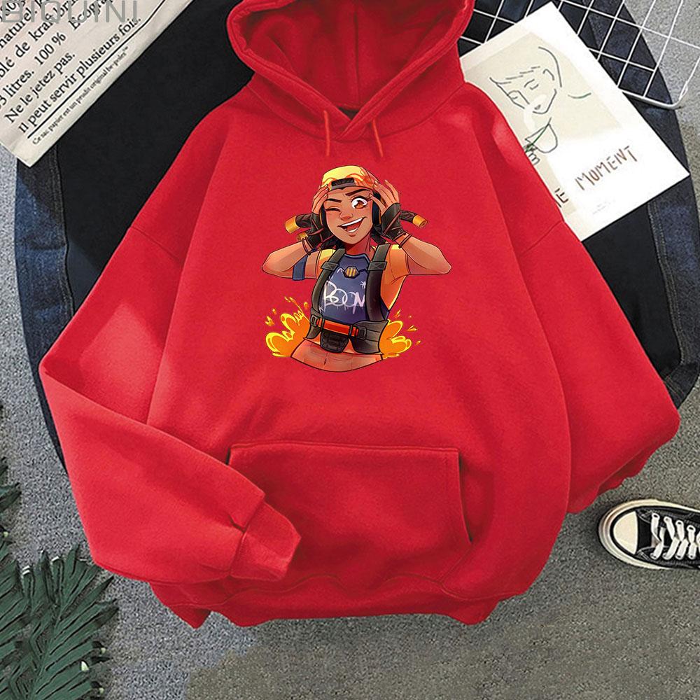 

Cartoon Game Raze VALORANT Hoodies Men Streetwears Grunge Korean Hip Hop Autumn Winter Anime Loose Sweatshirts Women Boys Unisex S