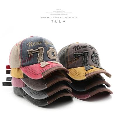 Unisex Washed Cotton Cap Letter Embroidery Vintage Baseball Cap Men Women Adjustable Casual Outdoor Streetwear Sports Hat