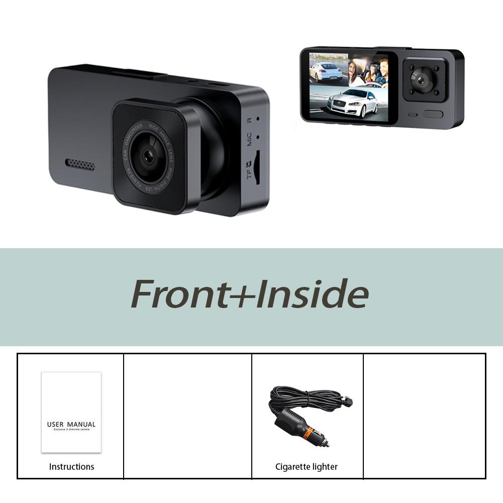 

HD1080P 2-дюймовый 3-канальный автомобильный видеорегистратор с широкоугольным зеркалом заднего вида, функцией покадровой видеосъемки в режиме ночного видения, черный ящик NONE