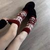 Retro Women Knitted Sock Deer Calf Socks Gifts Christmas Winter Leg Warmers