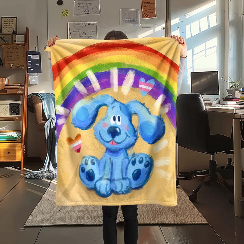 1 Manta de Franela con Estampado de Blue's Clues, Alta Calidad para Todas las Estaciones, Decoración del Hogar, Calidez y Comodidad, Perfecta para Regalos de Navidad