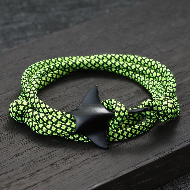 Fashion Manta Bracelet Men Multilayer Adjustable Paracord Braclet Marine Animal Nautical Braslet Beach Surfer Accessories Homme