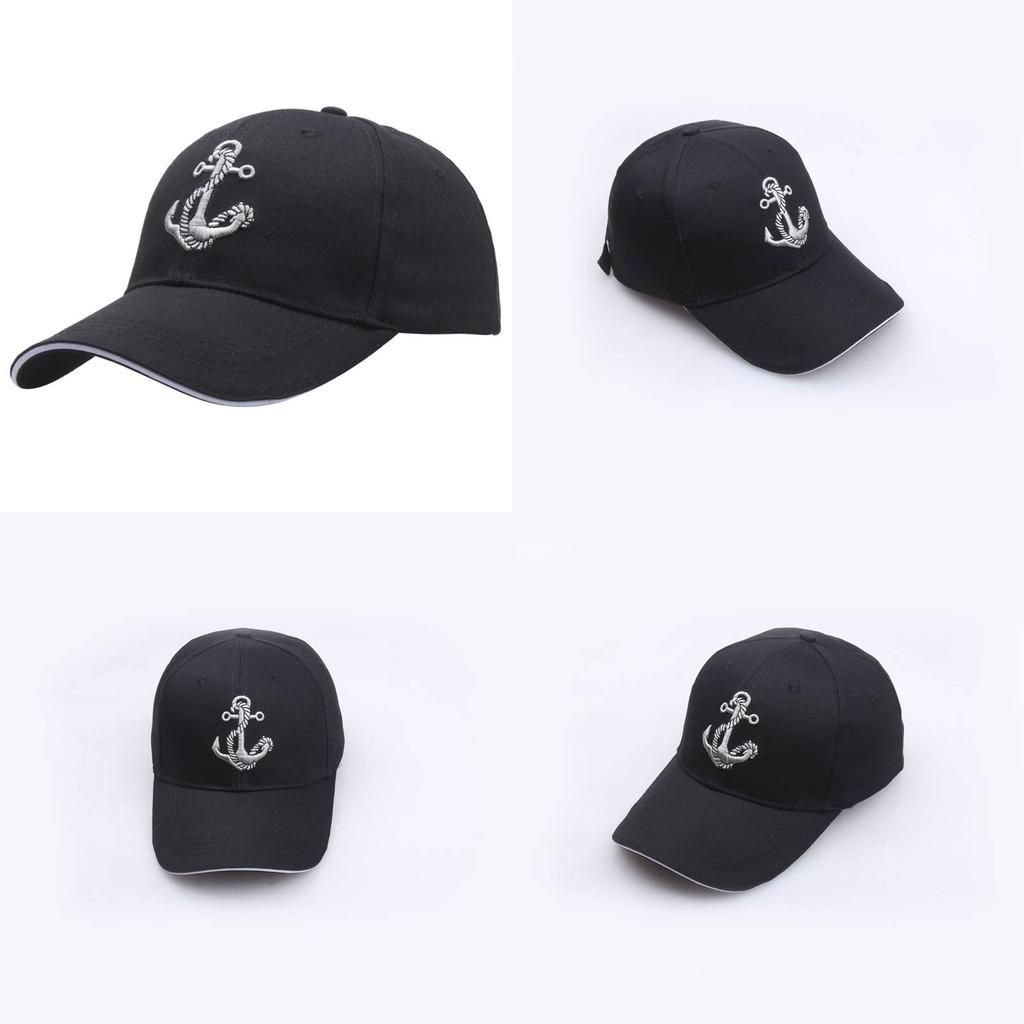 Navy Anchor Black Embroidered Baseball Caps Unisex Hats Men Streetwear Women
