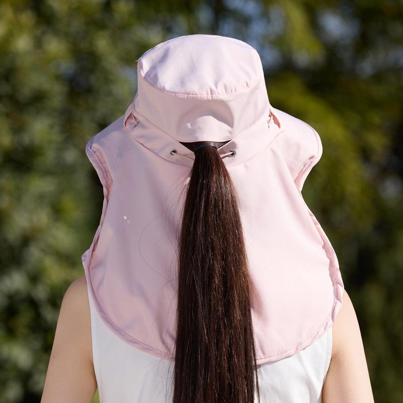 Sun Protection Hat Face Covering and Neck Protection All-in-onesummer Outdoor Uv Protection Large Brim Fisherman Hat Women's Breathable Cover