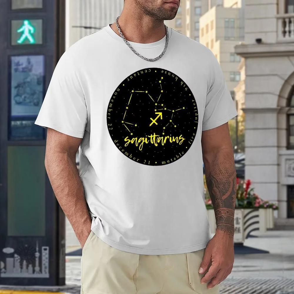 Sagittarius Twelve Constellation (12) Top Tee Casual Graphic T-shirt Round Neck  Sports  Joke Leisure USA Size