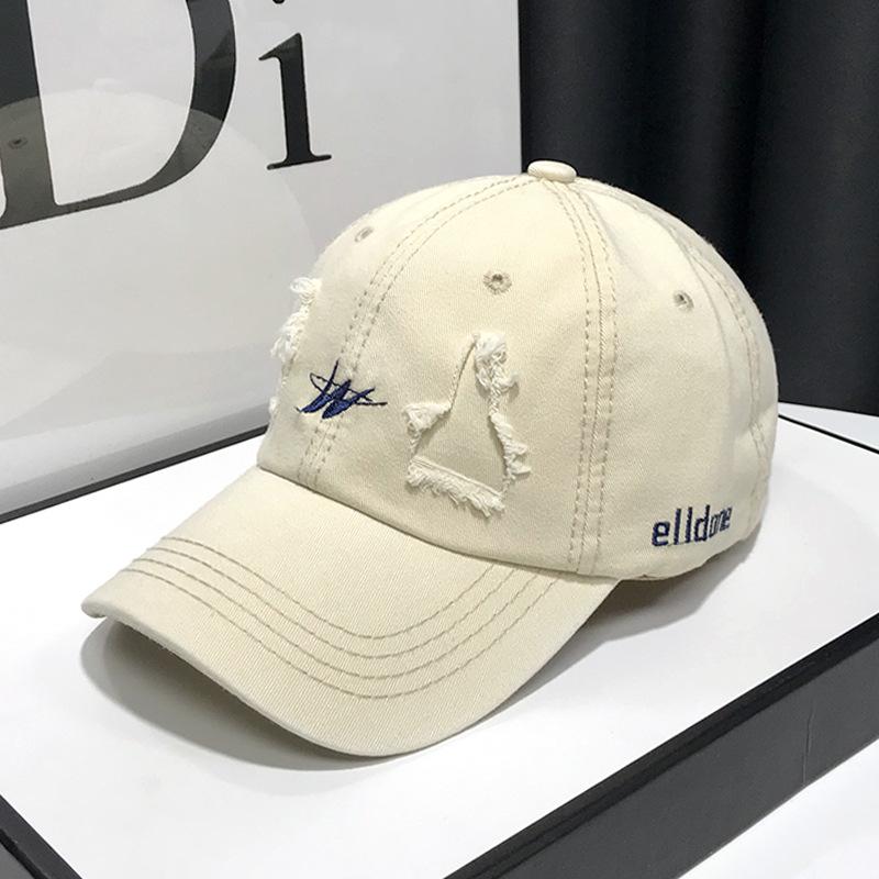 

Vintage Fashion Baseball Cap Tide ins Trend Ripped Sun Hat Hip Hop Hat Soft Top Cap Adjustable