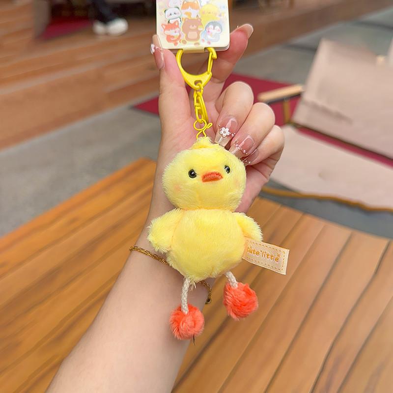 Duck Rabbit Penguin Bear Plush Animal Keychain Backpack Pendant Gift Decoration
