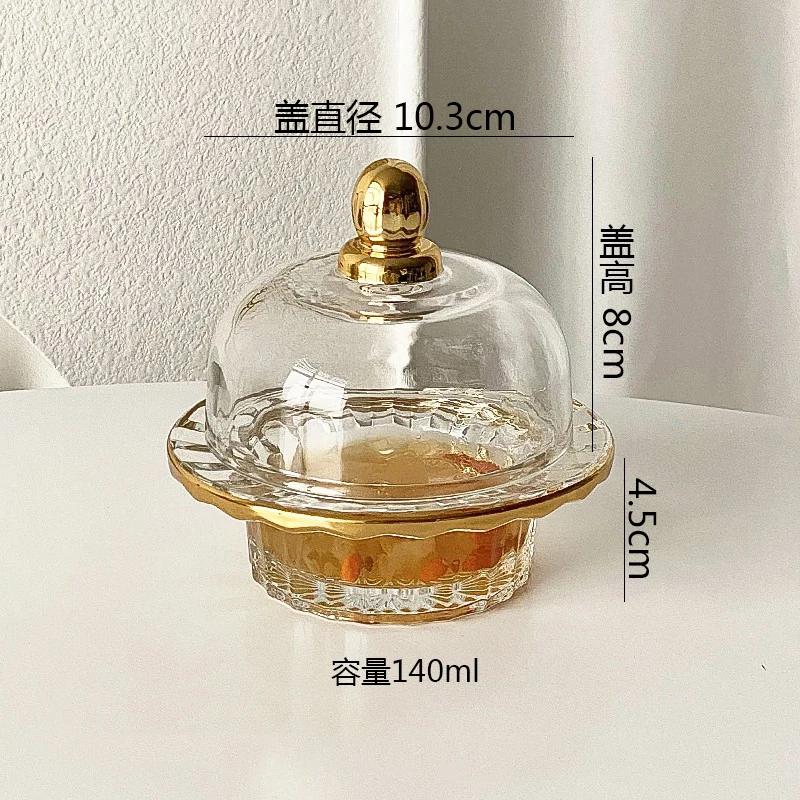 Transparent Glass Bowl with Lid Dessert Dim Sum Bowl Fruit Yogurt Bowl Soup Bowls Serving Bowls Molecular Cuisine Tableware