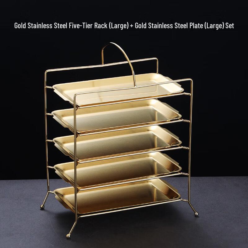 Abay Stainless Steel Rectangular BBQ Grill Pan Storage Rack