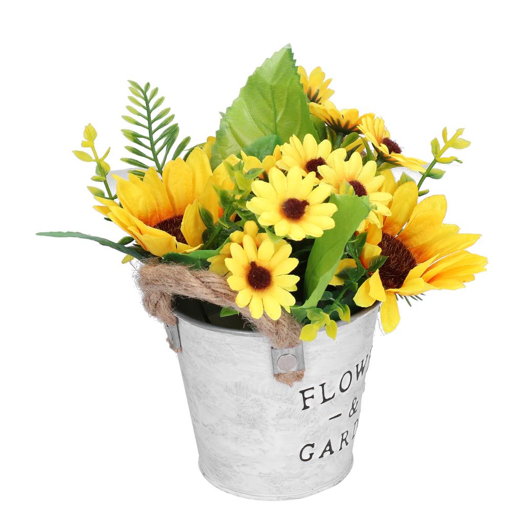 Simulation Sunflower Potted Plant High Simulation Dining Table Bonsai Fake Flower Yellow for Home