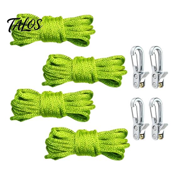 Tent Rope Fastener 4/8/12Pcs Tensioner with Cord, Heavy Duty Tie Down Roller, Adjustable Fastening System Metal Tightening Tool for Camping,