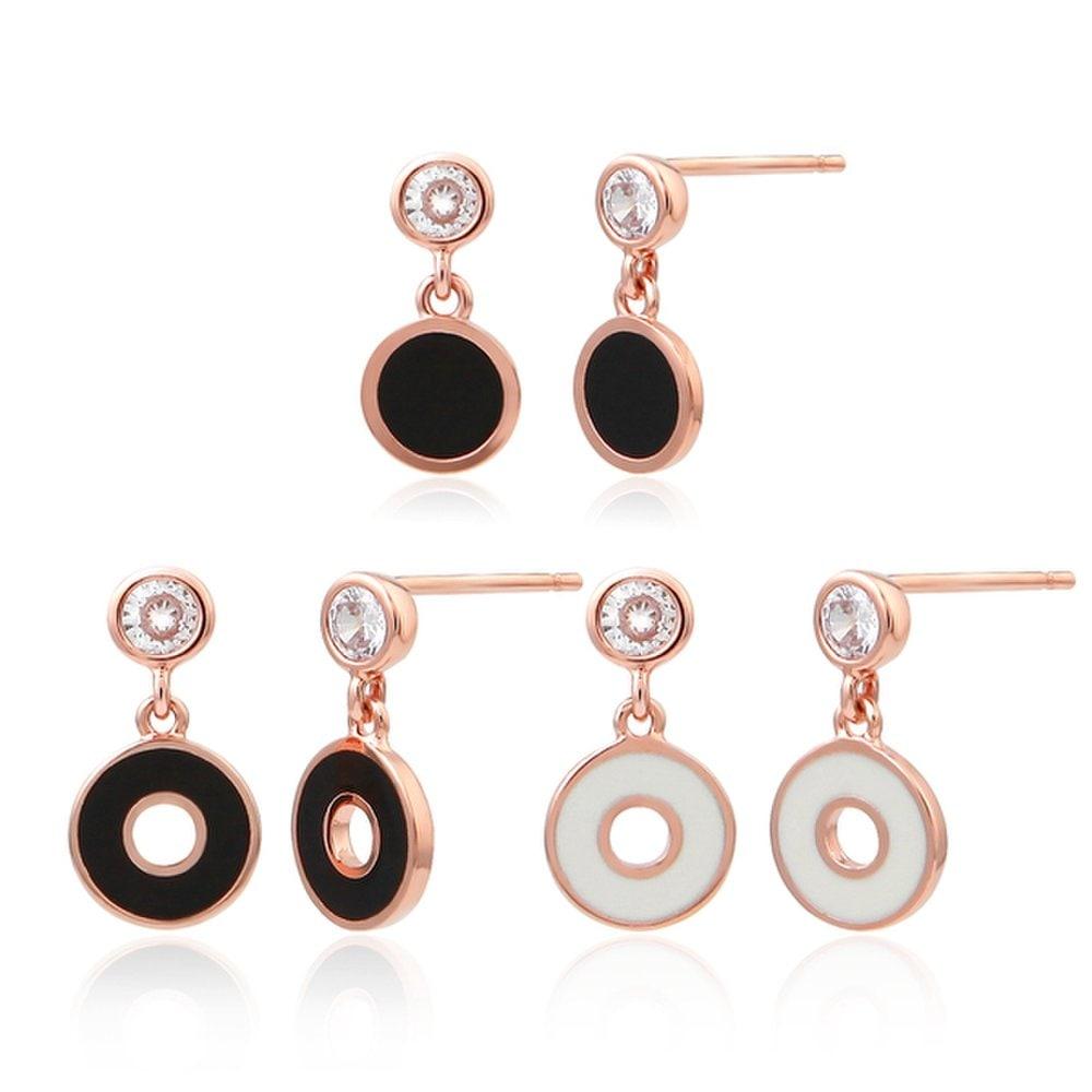 [] Simple Basic Resin Epoxy Elor 14K Gold Pin Earrings