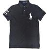 Polo Tricou Polo cu Mânecă Scurtă pentru Bărbați, Culoare Solidă, cu Logo Big Pony Brodat, Gri Închis 710697457-046