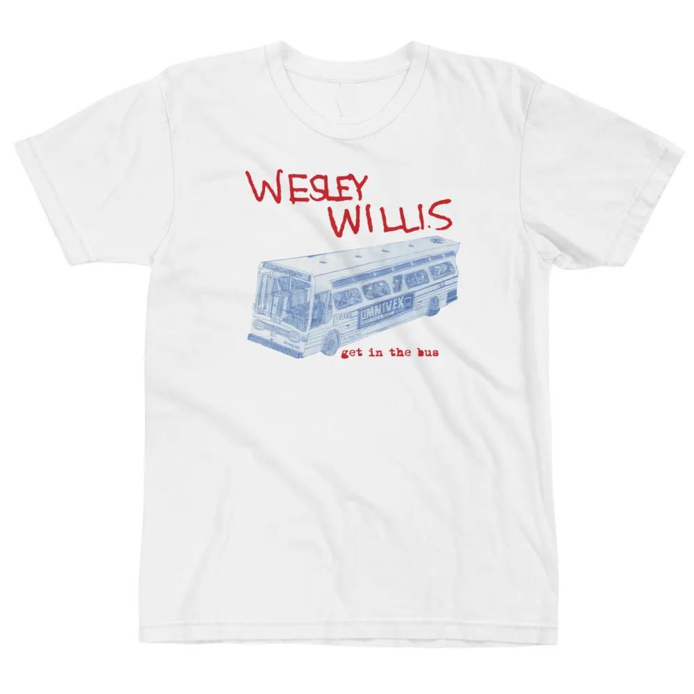 Футболка Wesley Willis Get In The Bus с коротким рукавом Белая Унисекс S-4XL NE890 Унисекс Футболка XXXXL