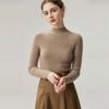 Pure Cashmere Ribbed Half-High Collar Knit Top