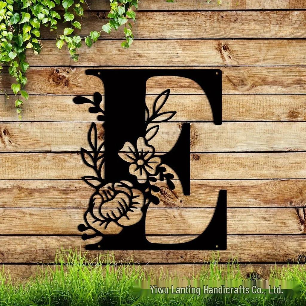 Nordisch Minimalistisch Schmiedeeisen Floral Buchstabe Dekoratives Metallhandwerk