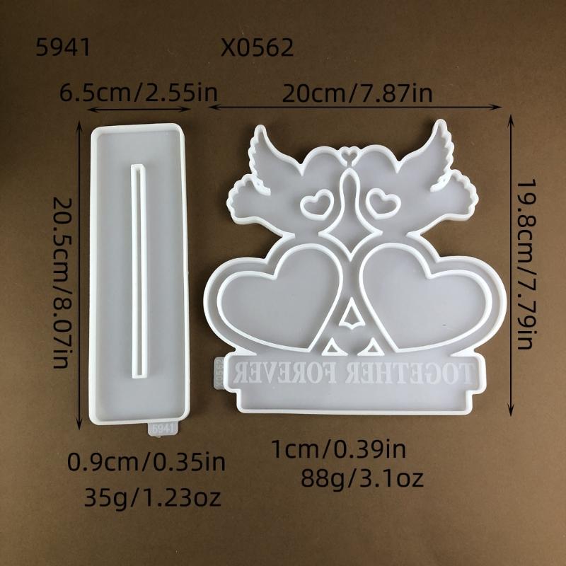 Elegant Heart Bird Picture Frame Silicone Moulds Resin Crafting Moulds Craft Project Molds Silicone Texture for Crafting