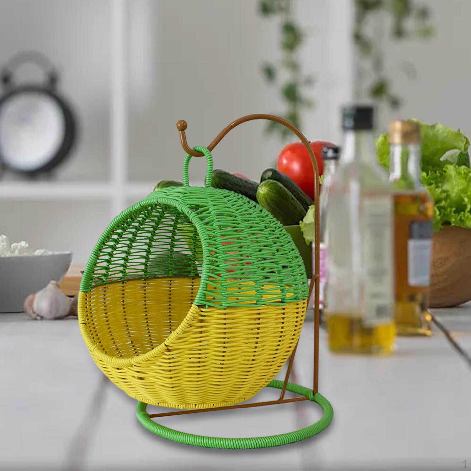 Basket for Storing Fruits and Vegetables Green Yellow