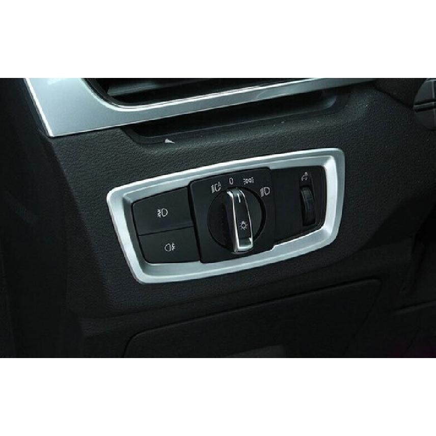 Cover Trim Car Headlight Switch Control 2016-21 Fit For BMW X1 F48 Matte Silver