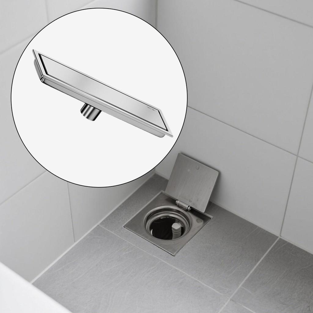 Rectangular Floor Drain Fast Drainage Flat Linear Shower for Home Bathroom