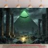 Tempio antico magico e piramide misteriosa su piano 2D adatti per feste decorazione stanza fibra di poliestere