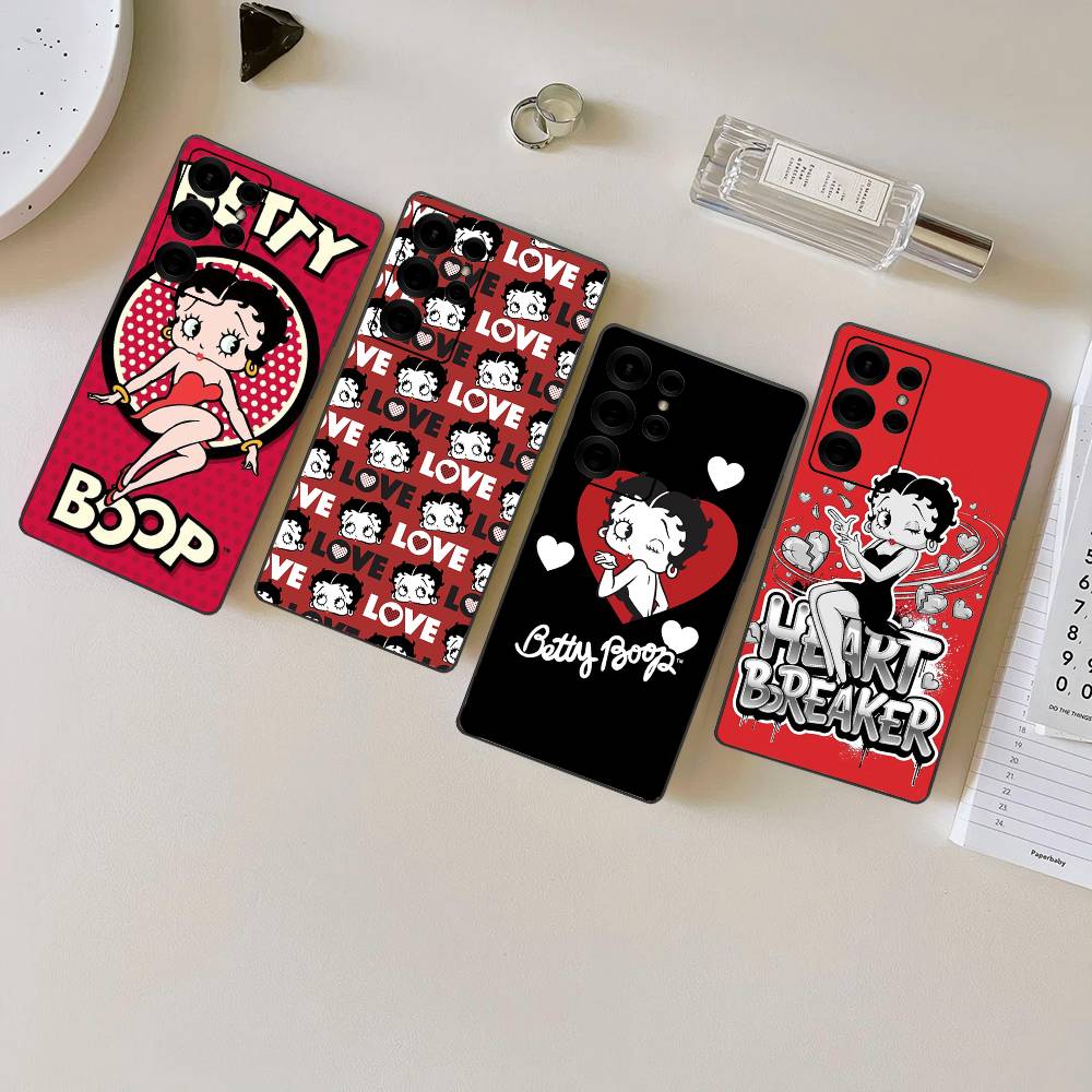 Animation B-Betty Boop Phone Case For Samsung S 24 Fe 25 Ultra Plus 20 Lite 21 30 22 23 24 22 Ultra 5G Fundas
