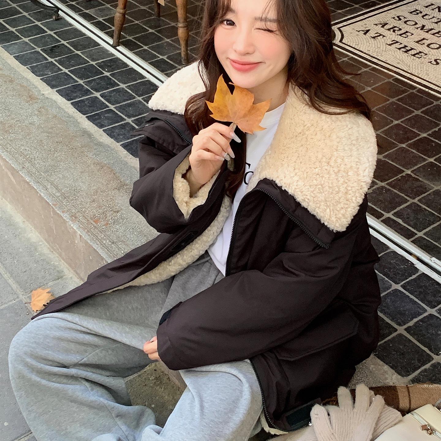 

Large Laps Fur-Lined Thickened Workwear Parkas Women s Jacket M чорний