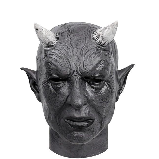 Halloween horror mask, scary monster latex headgear, horned devil mask, ghost face, spooky props for Halloween