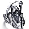 Jianjie Retro Alloy Skull Ring with Domineering Death Scythe Design for Men