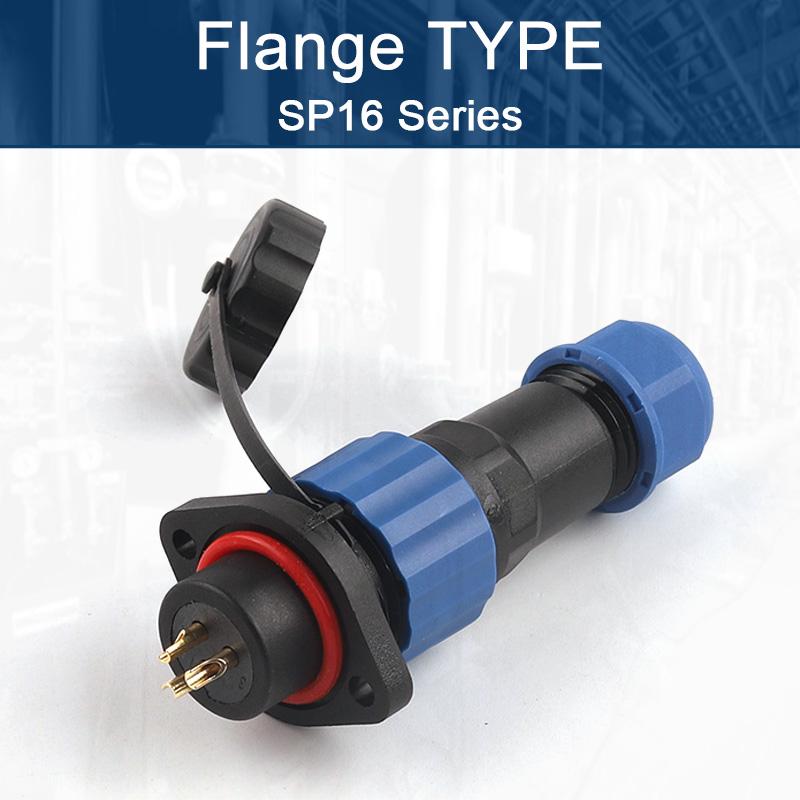 Conector impermeabil SP16, conector de cablu cu 2/3/4/5/6/7/8/9 pini, piuliță de aviație/flanșă/andocare/conector pătrat pentru montare pe panou