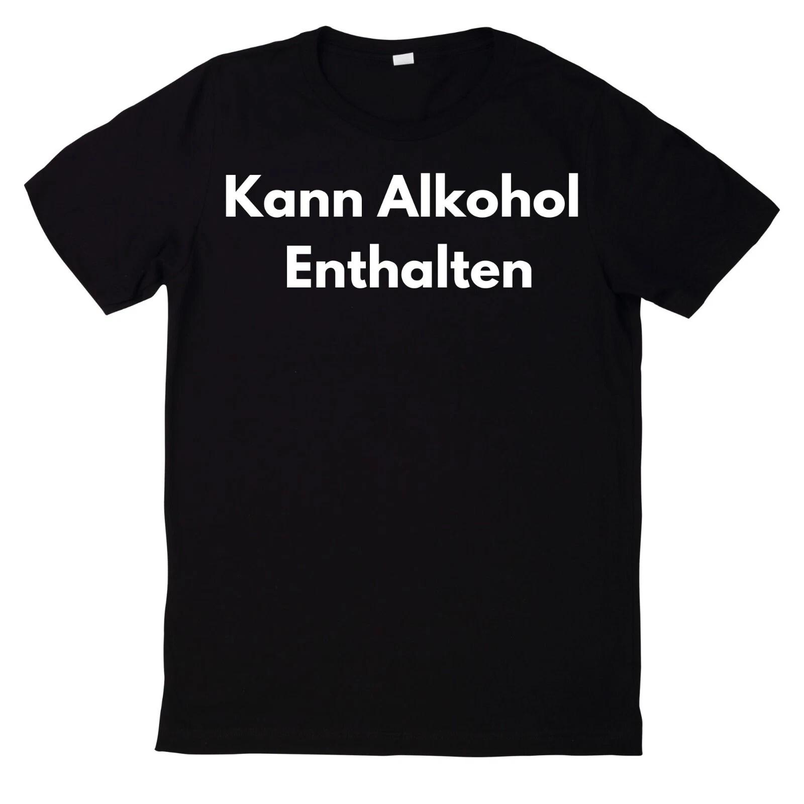T-Shirt Kann Alkohol Enthalten Statement Motiv XXL