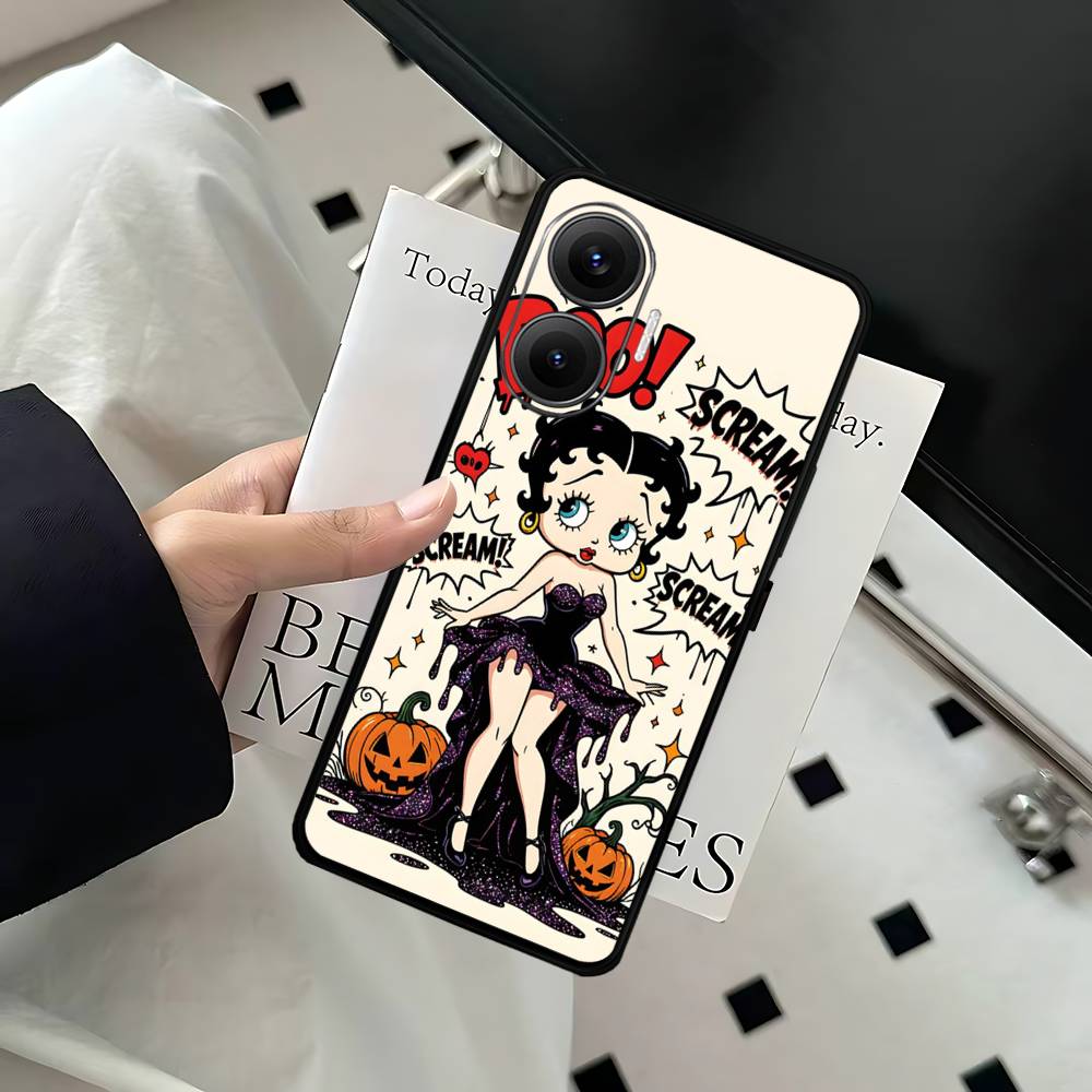 Cartoon B-Betty B-Boop Phone Case For Xiaomi Mi 5X 8 9 10 11 12 Lite Pro 10T PocoX3pro PocoM3 Note 10 Pro Lite