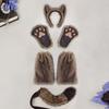 Beast Werewolf Cosplay Props Wolf Ears Headband Tail Claws Gloves Leg Cover Set Anime Costume Accessories for Halloween Party
