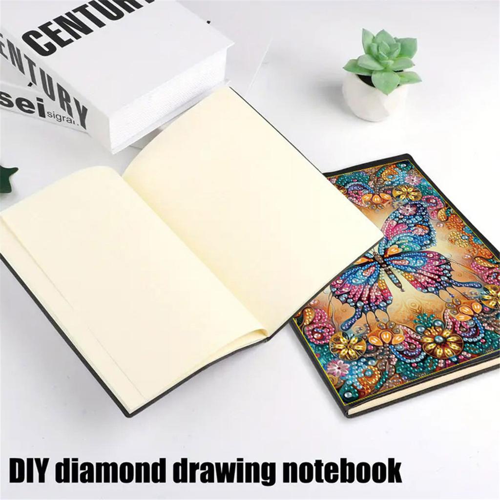 2pcs Partial DIY 50 Pages A5 Diamond Painting Notebook Special Shaped Diamond Art Diary Book Kits for Adults Beginner