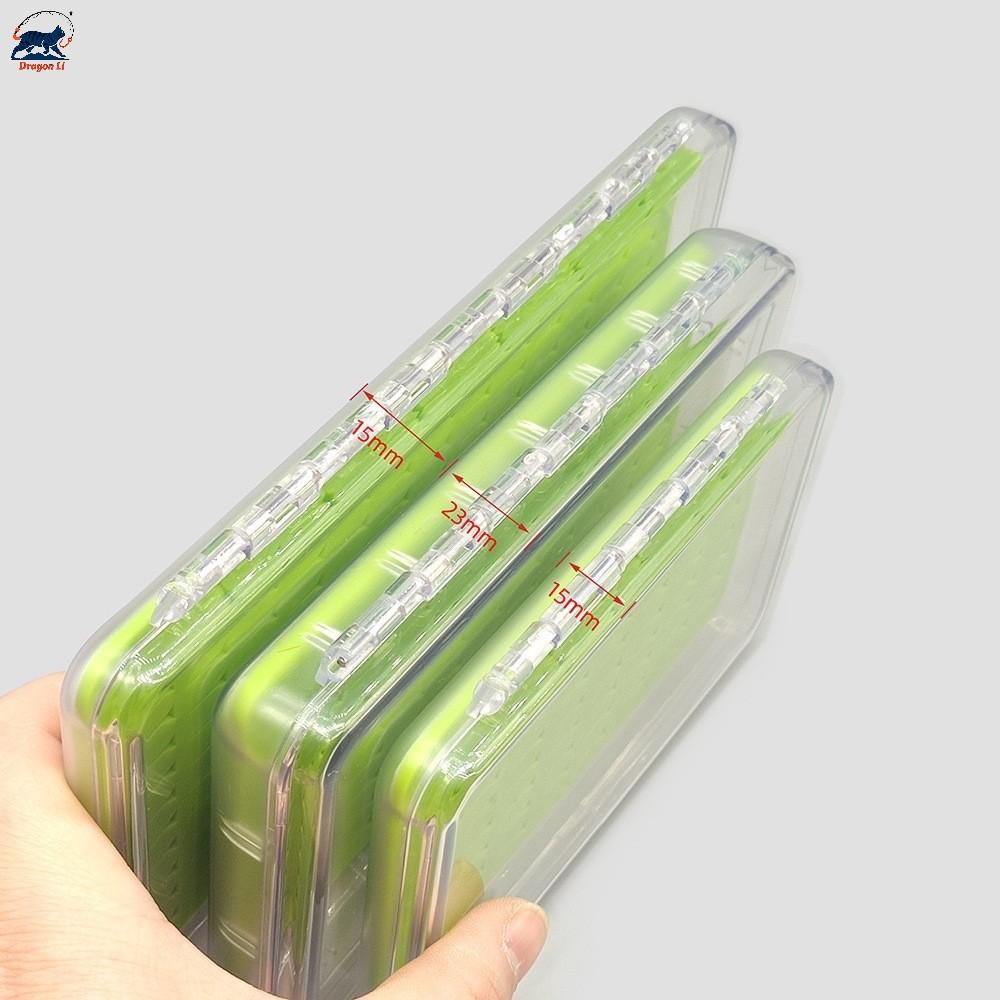 Premium Fly Fishing Box with Slit Silicone Insert Transparent Plastic Lure Storage Case Fishing Tackle Box for Nymphs Dry Flies