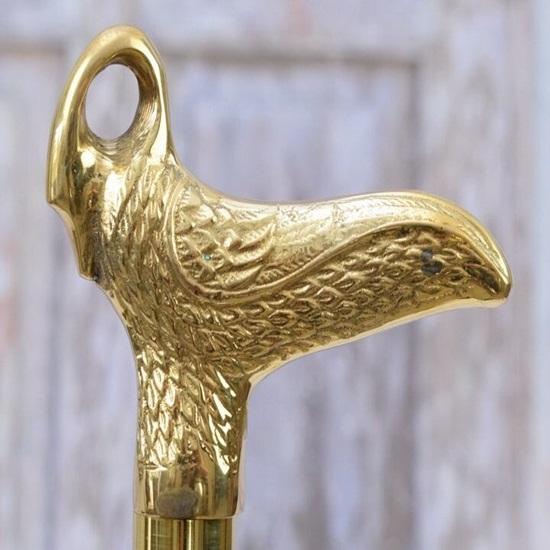 93,98 cm Messing Schwanengriff Gehstock Holz- und Messingstock Gehstock Geschenk für Großvater