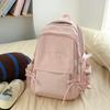 Schoolbag Large Capacity Solid Color Backpack Women's 1011 New High Value Cute Student Schoolbag Versatile Travel Backpack Tide
