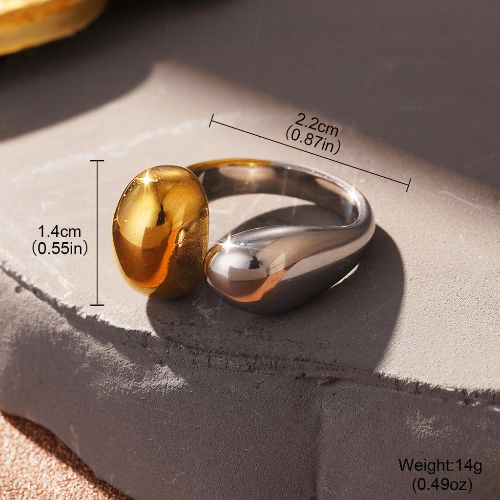 Cold wind fashion stainless steel European and American ring temperament line high-end sense gold hand jewelry