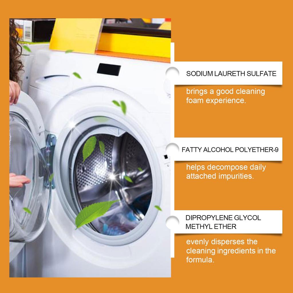 Čistič praček; Odstraňování vodního kamene z pračky; Domácí čisticí prostředky; Silné odvápnění, sterilizace, dezinfekce a odstranění zápachu, 100 ml,